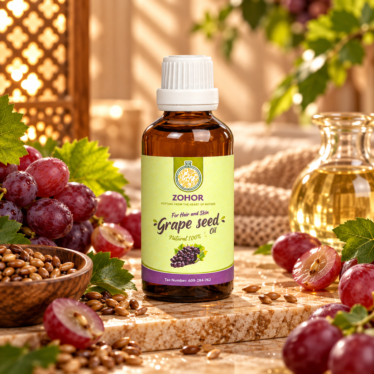 زيت بذور العنب الطبيعي